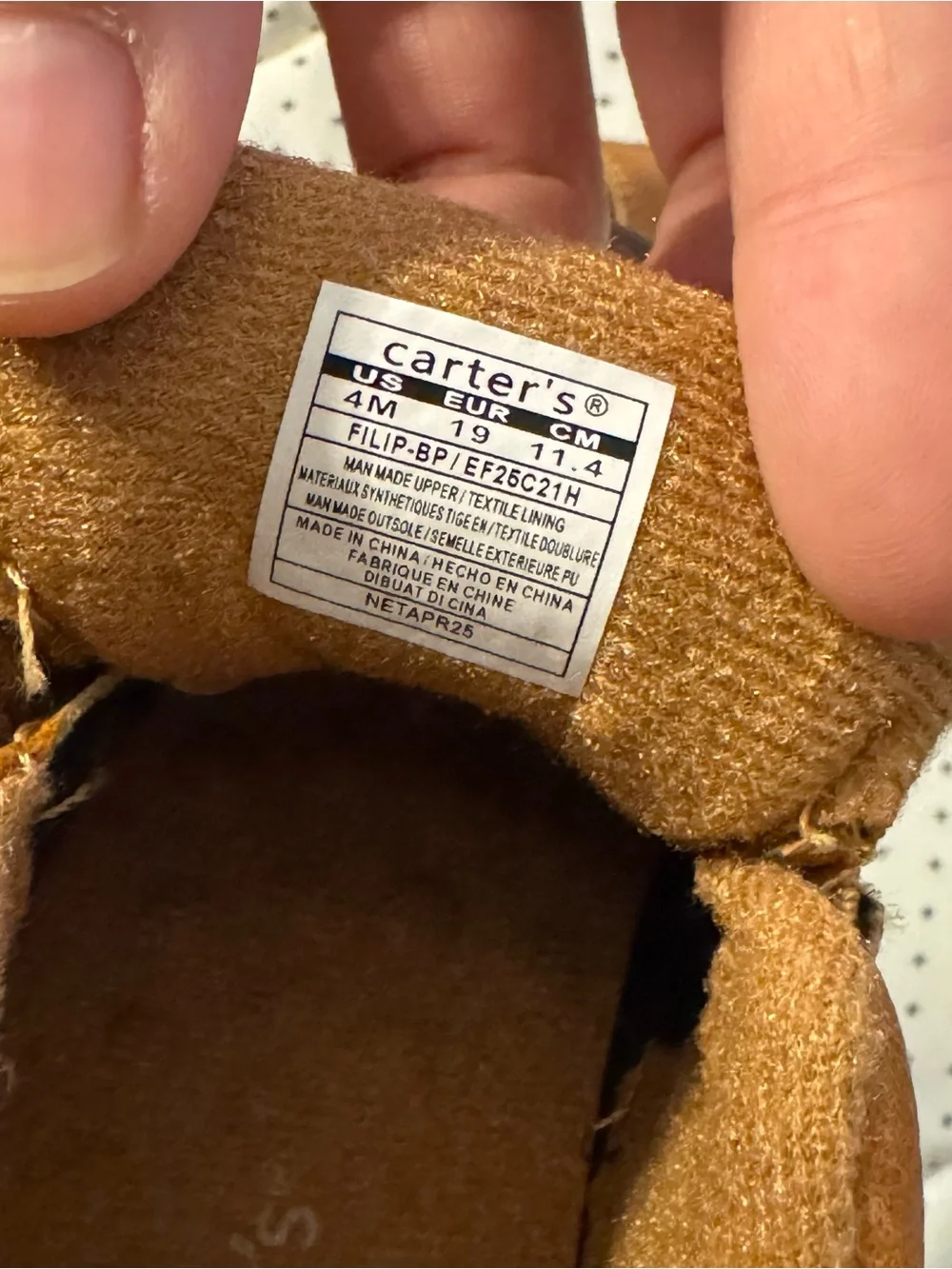 Carter's Tan/Brown Velcro Walker Shoes